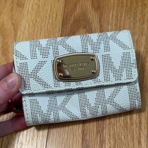 Michael Kors Cream and Gold Logo Wallet